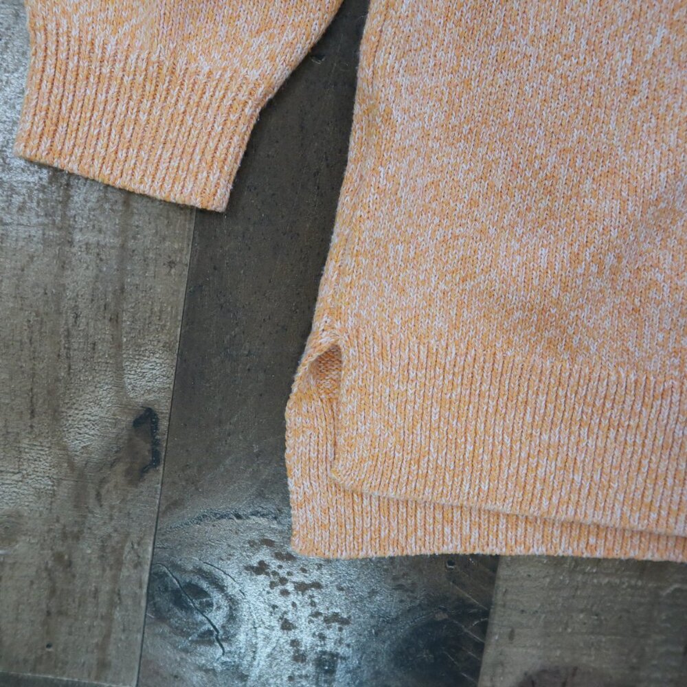 Ann Taylor Womans Small Cantaloupe Fizz Orange Marled Knit 3/4 Sleeve Sweater - Picture 3 of 5